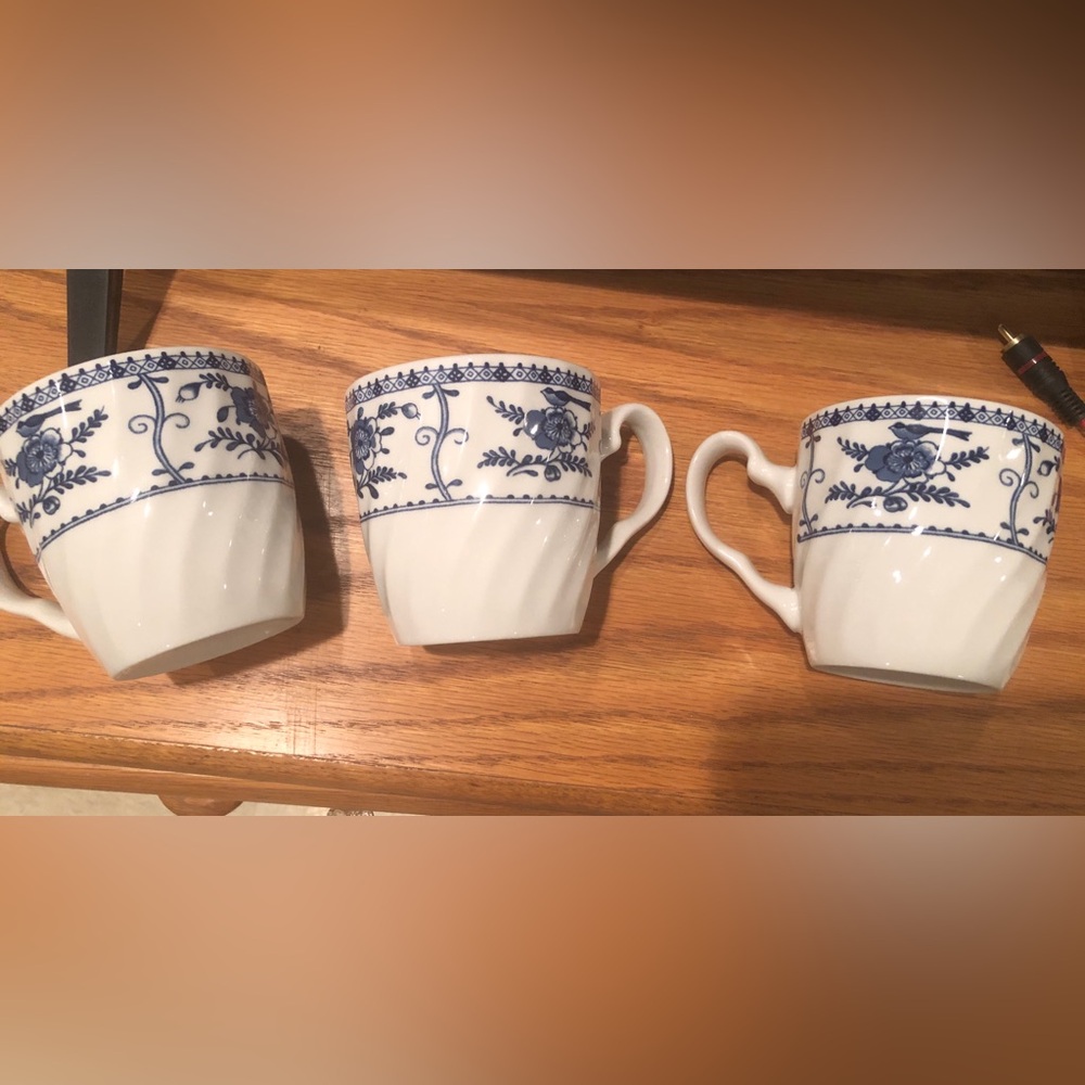 Johnson Brothers Indies Blue Mugs set of 3